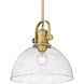 Hines 1 Light 14 inch Brushed Champagne Bronze Pendant Ceiling Light in Seeded Glass, Large